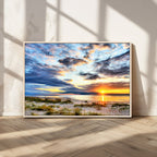 Sunset On The Ocean Wall Art Canvas Print