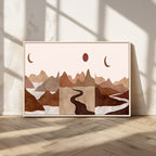 Boho Wall Art Canvas Print Set | Mid-Century Bohemian Wall Artwork, Boho Neutral