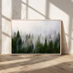 Forest Wall Art Canvas Print | Foggy Forest Wall Art | Pine Wood Forest Print