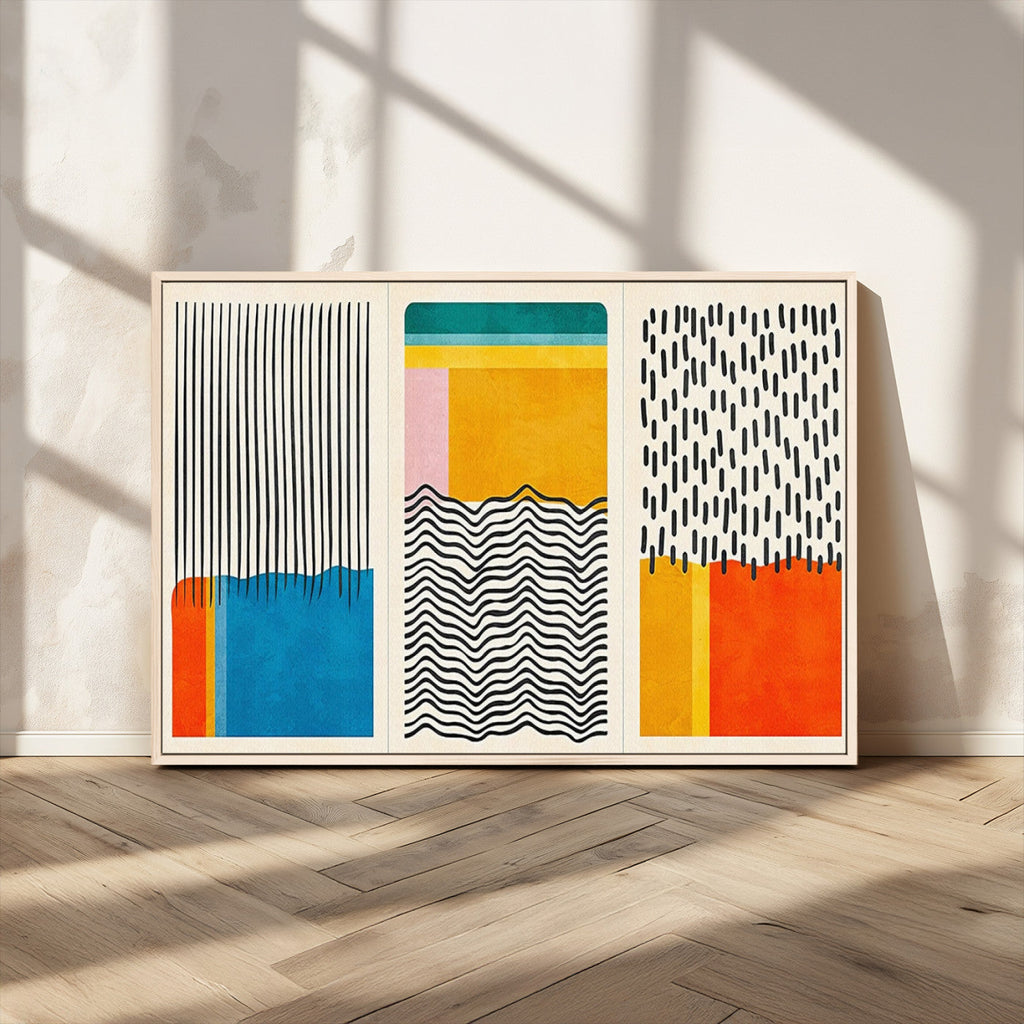 Canvas Print Wall Art Abstract Illustration Art Boho, Framed Abstract Boho Art