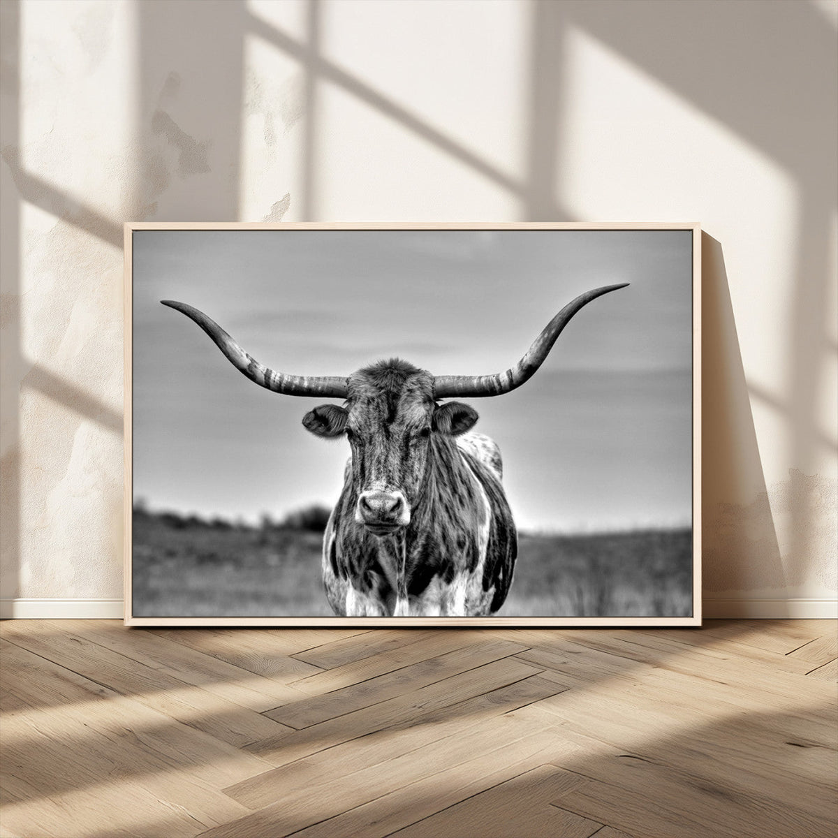 Texas Longhorn Cow Wall Art, Texas Longhorn Canvas, Cattle