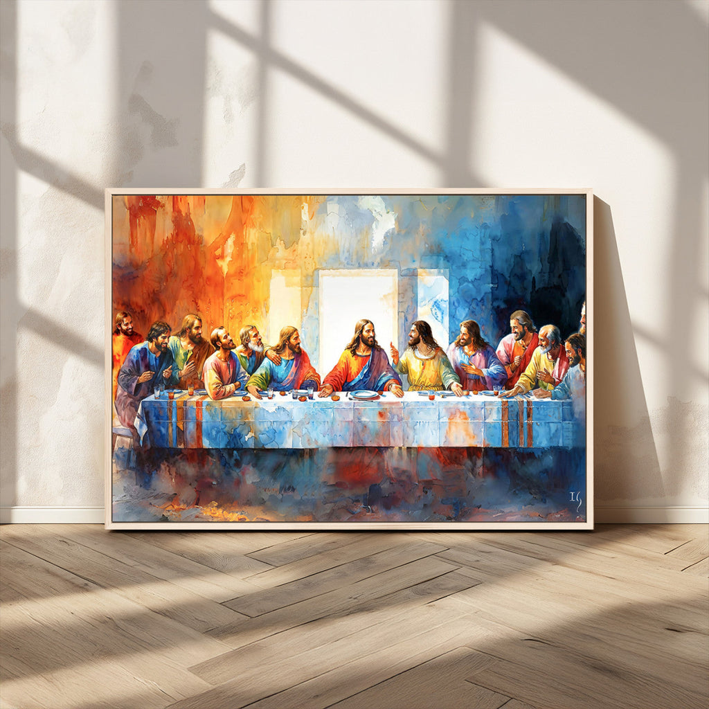Abstract Watercolor The Last Supper Wall Art