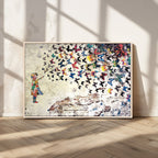 Banksy Wall Art - Banksy Girl Butterfly Graffiti Wall Art