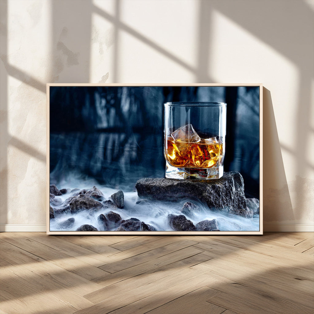 Whiskey Ice Wall Art Canvas Print