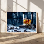 Whiskey Ice Wall Art Canvas Print
