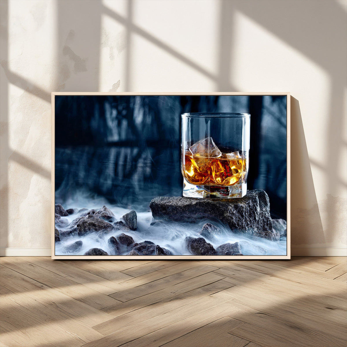 Whiskey Ice Wall Art Canvas Print