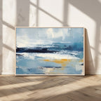 Abstract Ocean Canvas Wall Art - Coastal Blue and Gold