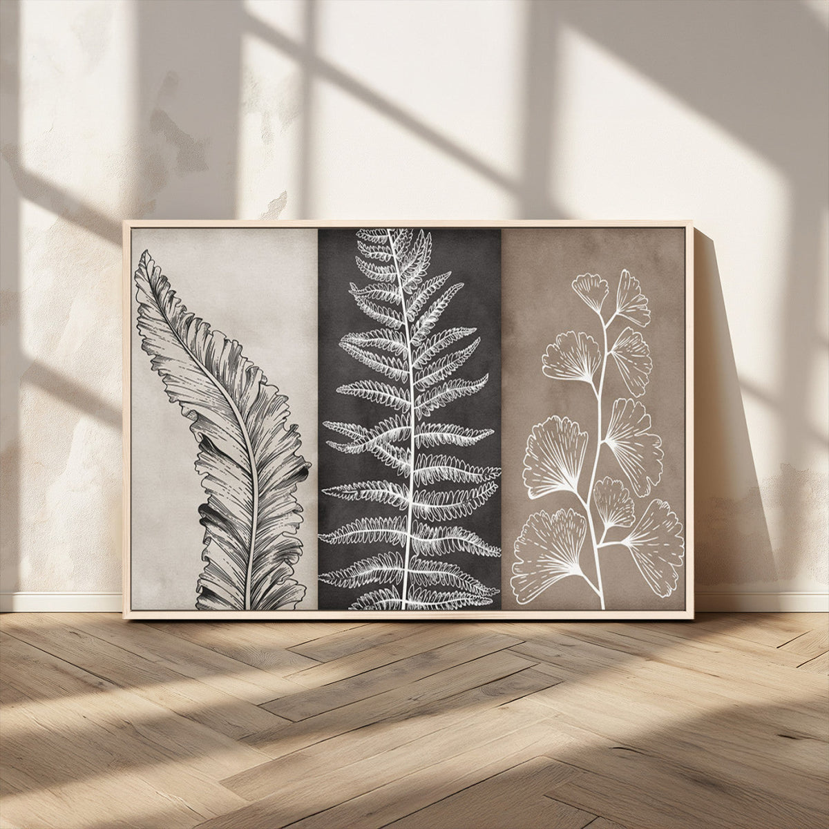 Minimalist Botanical Wall Art Canvas Print, Framed and Ready to Hang