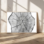 Rustic Tree Ring Wall Art Canvas Print, Framed and Ready to Hang