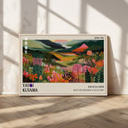Yayoi Kusama Abstract Print, Vibrant Floral Mountain Art