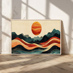 Mountain Triptych Wall Art Canvas Print | Western Boho Pine Tree Nature Print