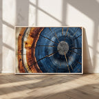 Framed Abstract Tree Ring Wall Art Print, Natural Rustic Wood Grain Canvas Print