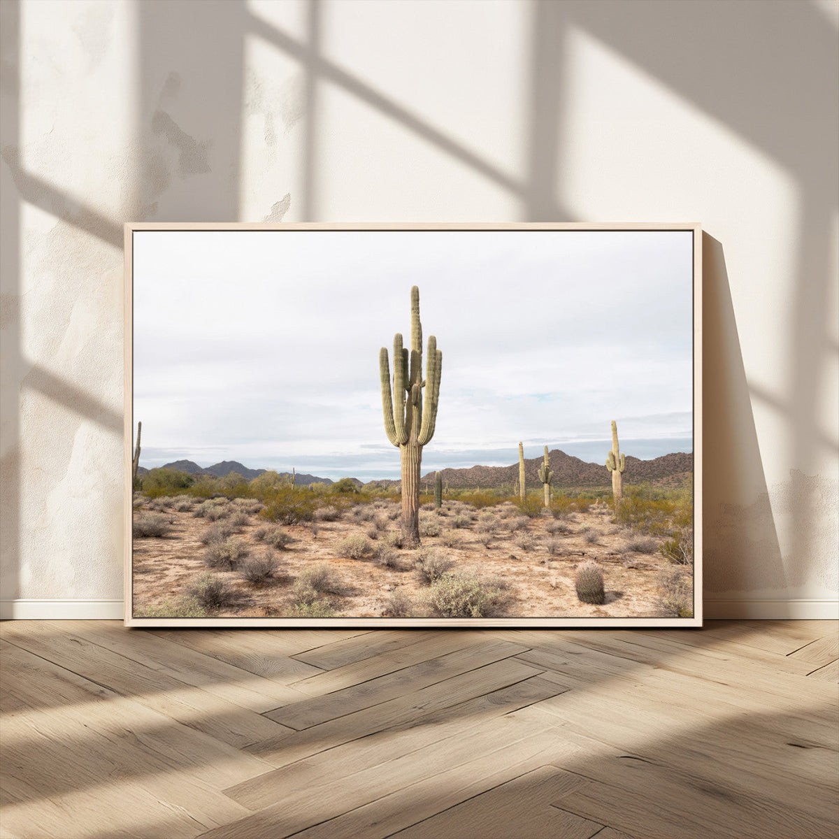 Saguaro Cactus Wall Art | Framed Desert Canvas Artwork