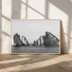 Coastal Wall Art | Framed Black White Ocean Canvas Artwork