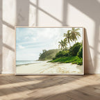 Relaxing Beach Wall Art Canvas Print, Framed Ocean View Coastal Serenity