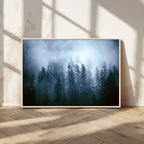 Foggy Pines Misty Forest Wall Art Print