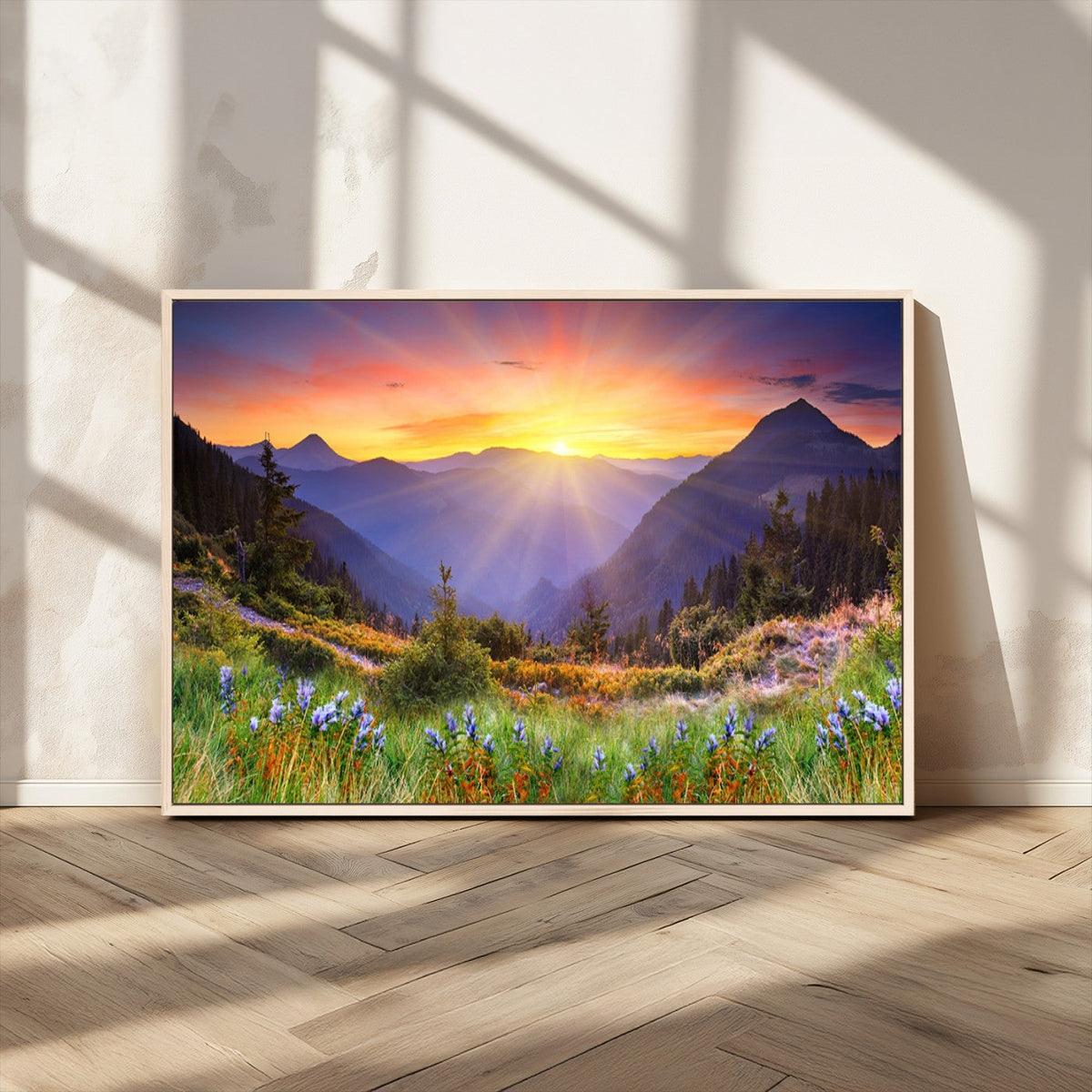 Mountain and Spring Wall Art Canvas Print