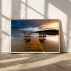 Serene Lake Pier at Sunset Canvas Print | Landscape Wall Art | Ready to Hang