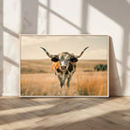 Texas Cow Wall Art Canvas Print for Farm House Wall Decor