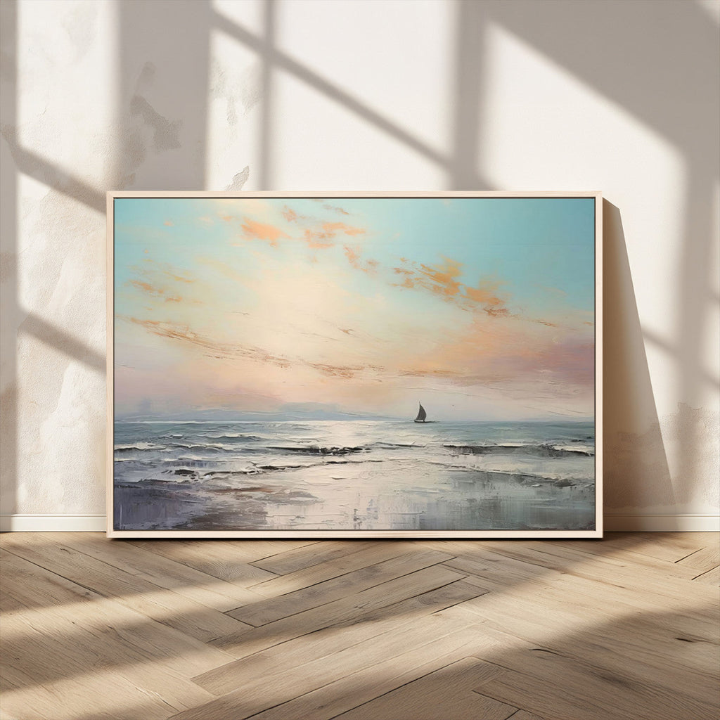 Abstract Ocean Wall Art, Boat Wall Art Canvas Print