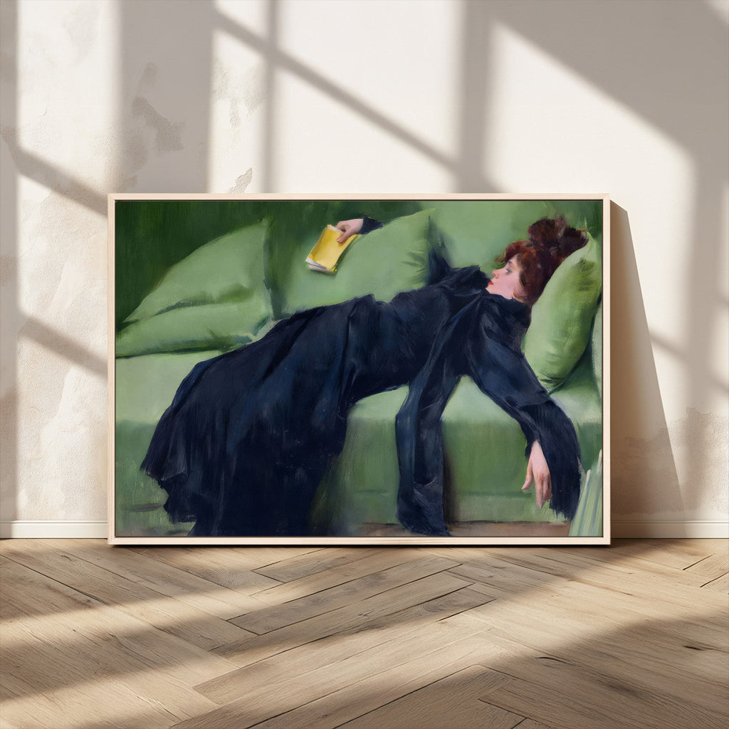 Decadent Girl by Ramon Casas Wall Art Canvas Print, Framed