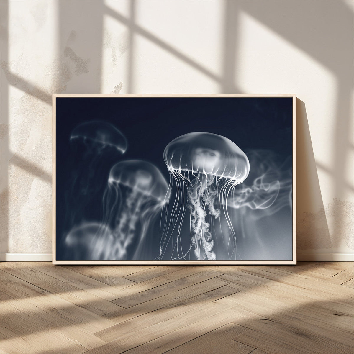 Jellyfish Wall Art Canvas Print, Modern Abstract Jellyfish