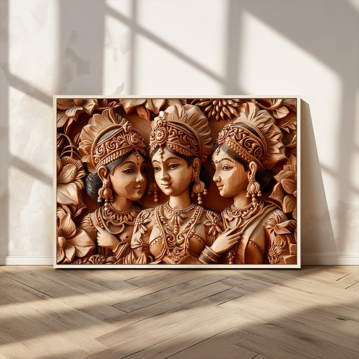 Indian Woman Statue Wall Art Canvas Print