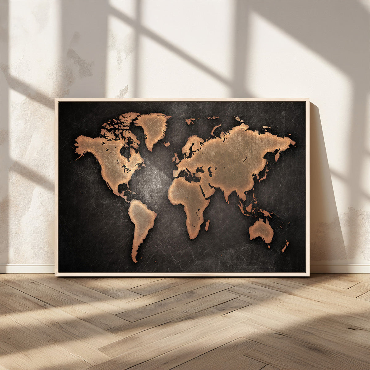 World Map Canvas Print | Framed Travel Map Wall Art for Couples