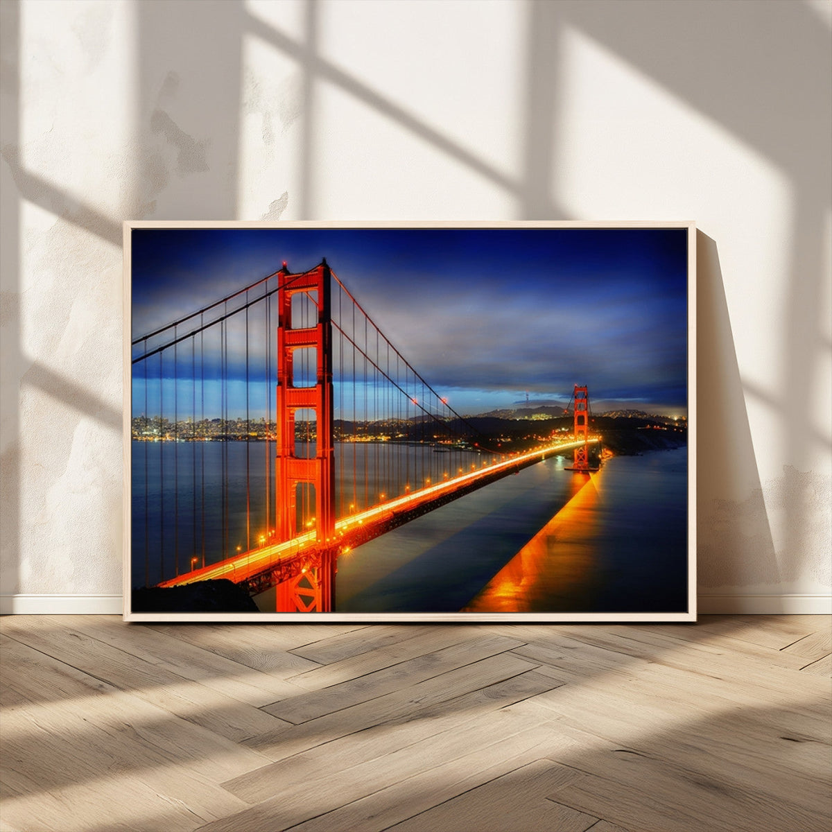 Large Wall Art San Francisco Canvas Print - Wonderful Golden Gate Bridge at Twilight