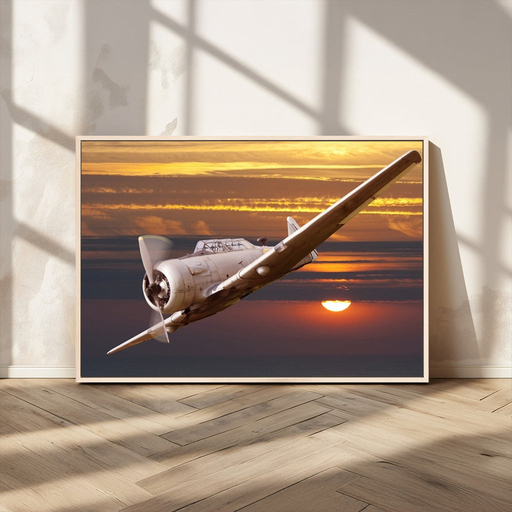 Old War Plane Wall Art Canvas Print
