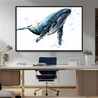 Watercolor Whale Wall Art Canvas Print