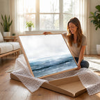 Blue Ocean Abstract Artwork Wall Art Canvas Print