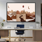 Boho Wall Art Canvas Print Set | Mid-Century Bohemian Wall Artwork, Boho Neutral