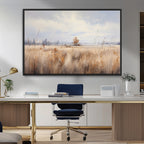 Golden Fields Wall Art Print Canvas | Serene Minimalist Landscape for Farmhouse Decor