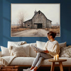 Farmhouse Rustic Barn Wall Art Canvas Print, Framed and Ready to Hang