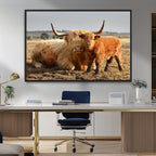 Highland Cow Canvas Wall Art Animal Print for Farm House Decor