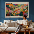 Framed Yayoi Kusama 1986 Wall Art Print | Japanese Wabi Sabi Vibrant Abstract Landscape Canvas