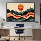 Mountain Triptych Wall Art Canvas Print | Western Boho Pine Tree Nature Print