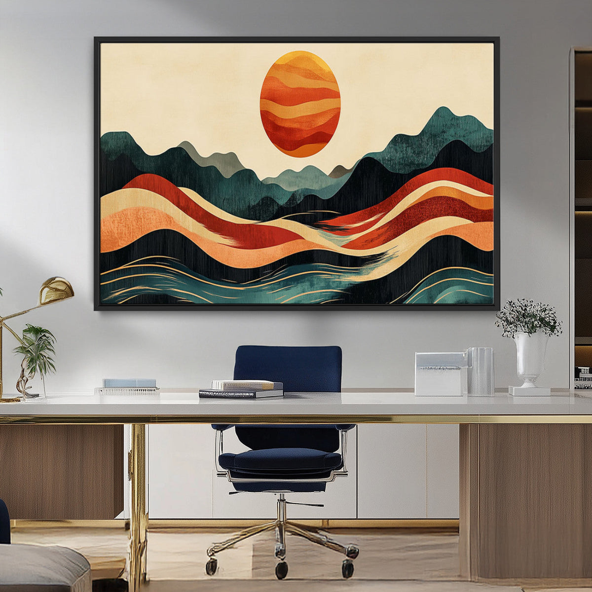 Mountain Triptych Wall Art Canvas Print | Western Boho Pine Tree Nature Print