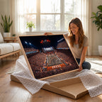 Texas Stadium Night Game Wall Art Canvas Print, Vibrant Football Fireworks Scene