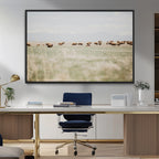 Bison Herd Wall Art Canvas Print, Framed Western Ranch Nature Scene