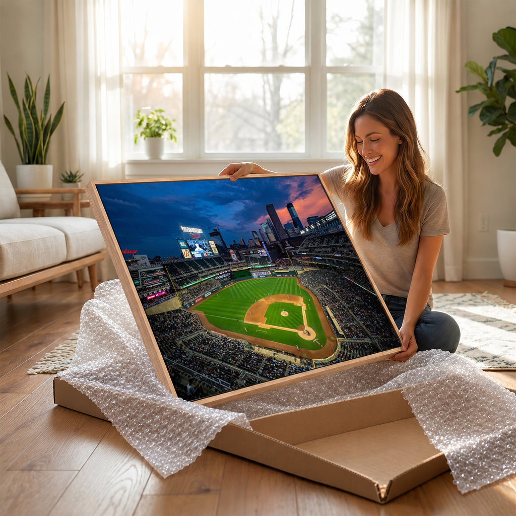 Target Field Wall Art Canvas Print, Baseball Stadium Scene