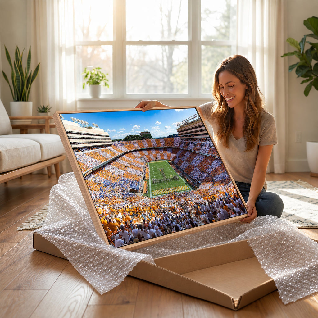 Tennessee Neyland Stadium Wall Art, Sports Arena Canvas, Framed and Ready to Hang