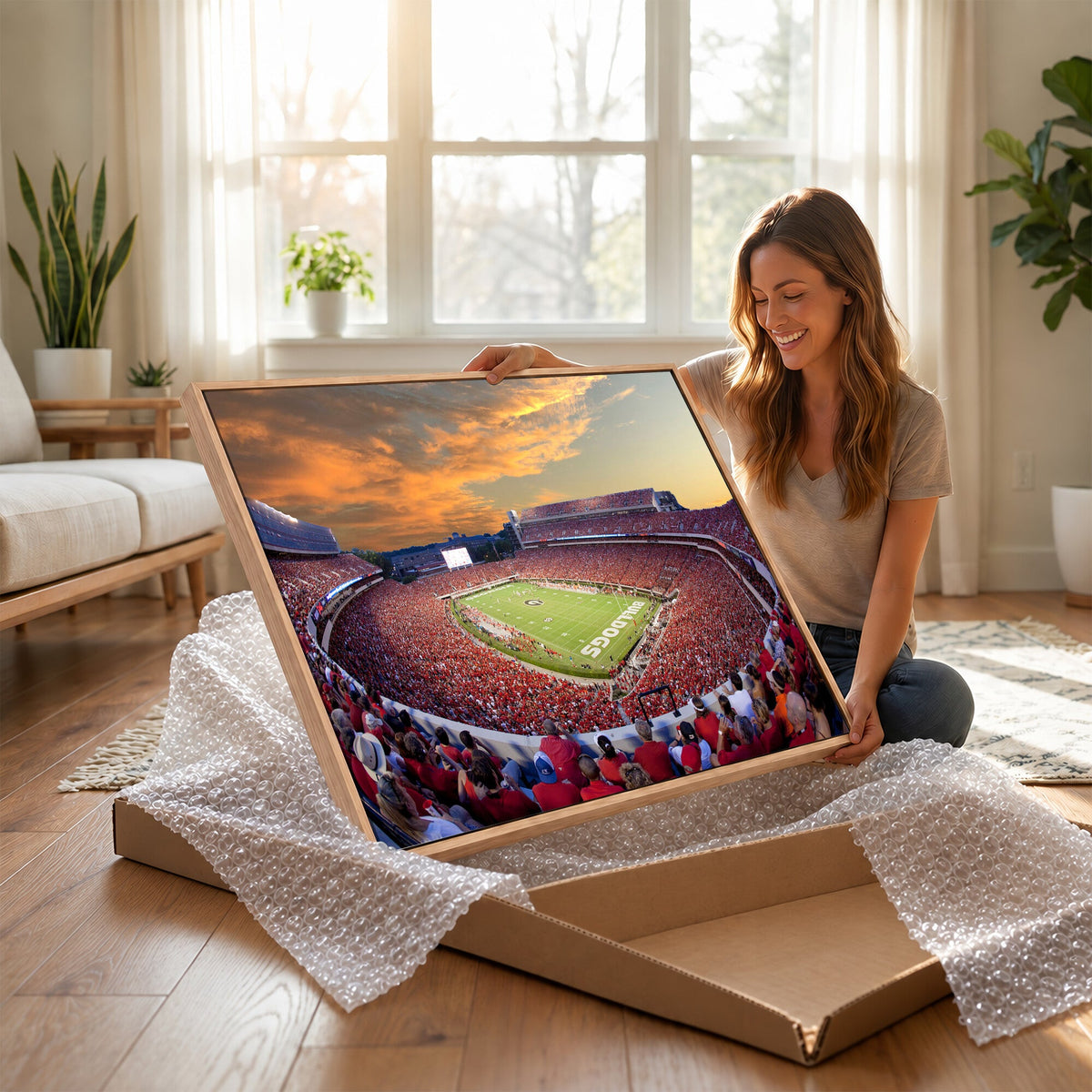 Dooley Stadium Wall Art, Sports Arena Canvas Print, Dooley Field, Framed and Ready to Hang