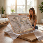 Custom Push Pin World Map Wall Art Canvas Print | Personalized Travel Tracker