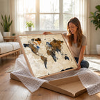 World Map Canvas Art Print | Framed Travel Map Wall Art