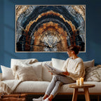 Abstract Wood Grain Canvas Print, Tree Ring Pattern Wall Art, Extra Large Living Room Wall Decor