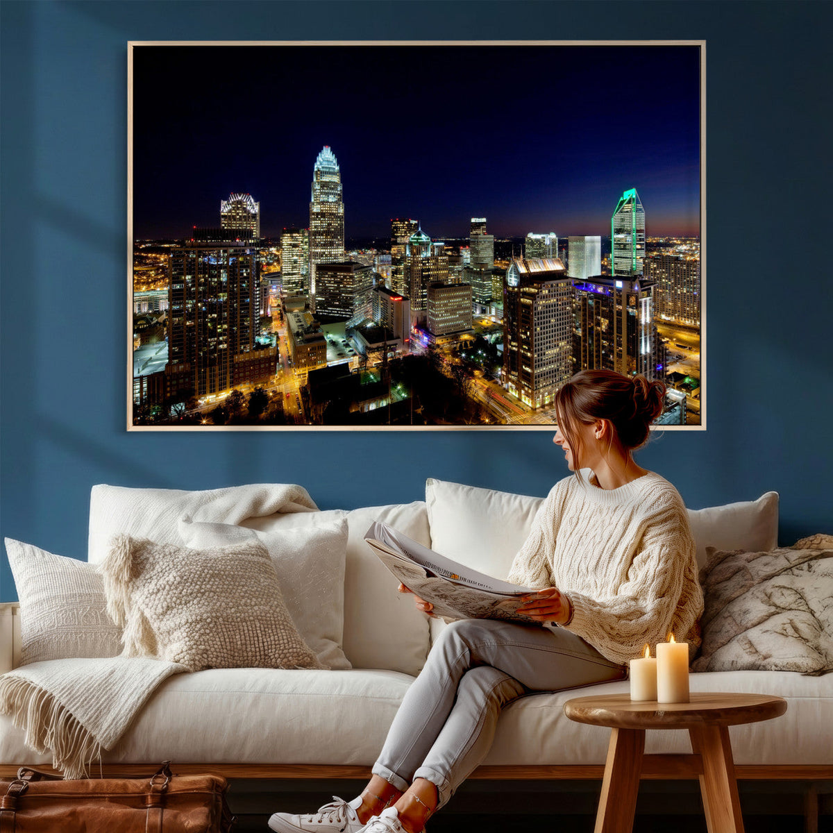 Atlanta Skyline Wall Art Canvas Print | Modern Cityscape