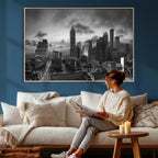 Atlanta Skyline Wall Art Canvas Print, Atlanta Downtown Night Cityscape