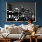 Austin Skyline Wall Art Canvas Print, Austin Downtown Night Cityscape